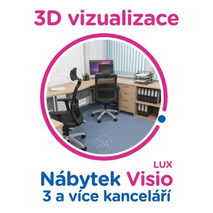 3D vizualizace Visio LUX: 3 a více kanceláří, 12 a více prac. míst