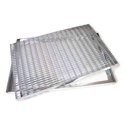 Kovová rohož Grid 50 x 100 x 3,3 cm, stříbrná