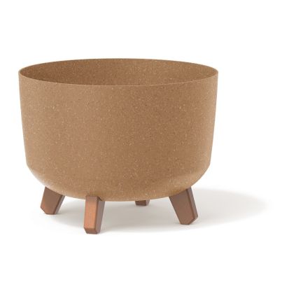Květináč s nožkami ECO WOOD, 23,5 cm, hnědá