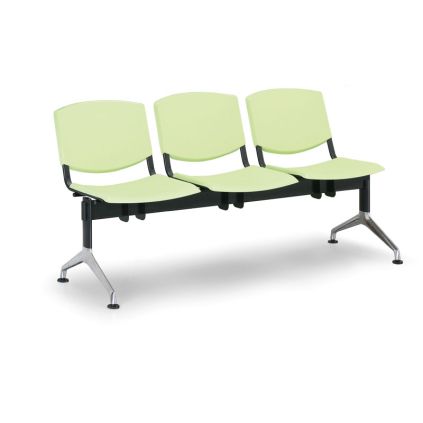 Plastová lavice Design, 3-sedák, červená