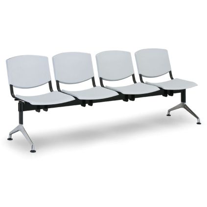 Plastová lavice Design, 4-sedák, žlutá