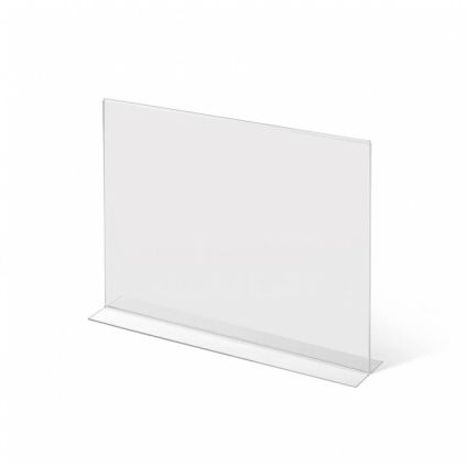 Plexi stojánek typu T na šířku, formát A4, čirá