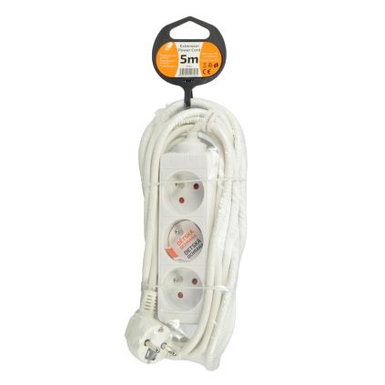 Prodlužovací kabel 3Z - 5m, bílá