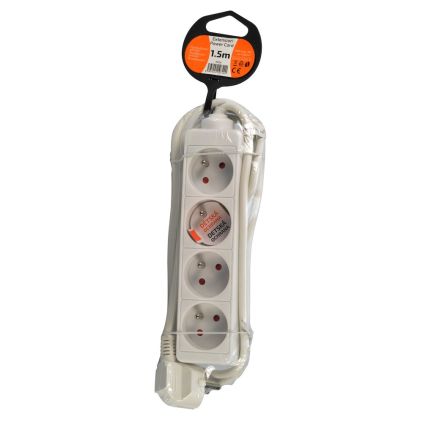 Prodlužovací kabel 4Z - 1,5m, bílá