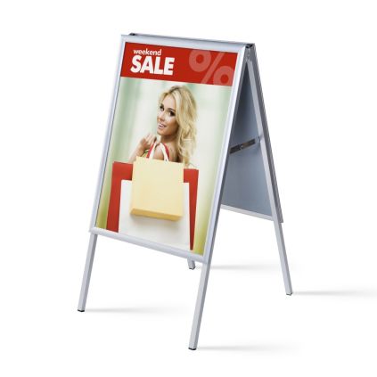 Reklamní áčko 500 x 700 mm, ostrý roh, profil 25 mm, hliník