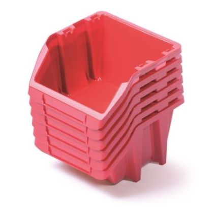 Sada 6 úložných boxů po 21,4 × 19,8 × 13,3 cm, červená