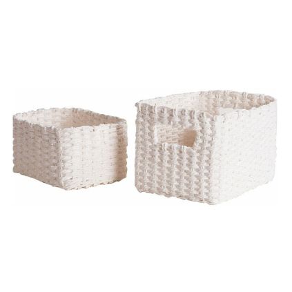 Set pletených košíků Compactor Lisou, 2 ks, bílá