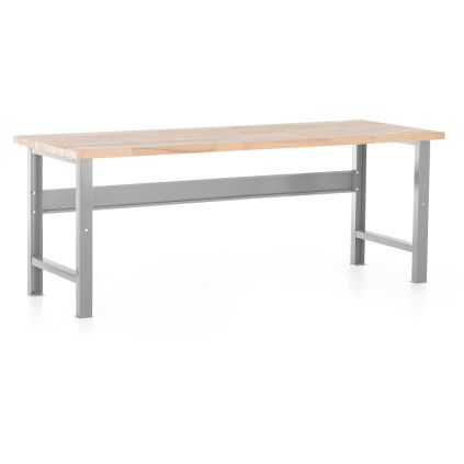 Dílenský stůl Basic s čelní deskou 200 x 80 cm, šedá - ral 7038