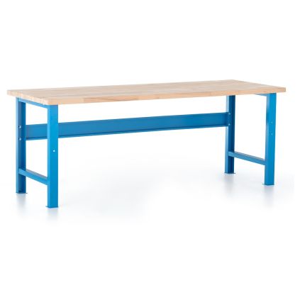 Dílenský stůl Basic s čelní deskou 200 x 80 cm, modrá - ral 5012