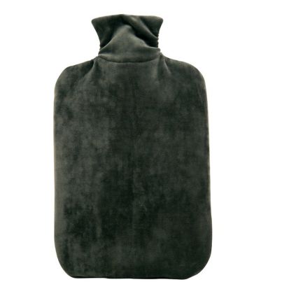 Termofor Hugo Frosch Eco Classic Comfort v sametovém obalu, 2 l, šedá