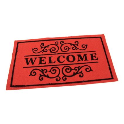 Textilní čisticí rohož Welcome Deco 33 x 58 x 0,3 cm, červená
