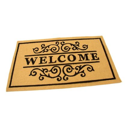 Textilní čisticí rohož Welcome Deco 45 x 75 x 0,3 cm, žlutá