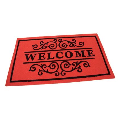 Textilní čisticí rohož Welcome Deco 45 x 75 x 0,3 cm, červená