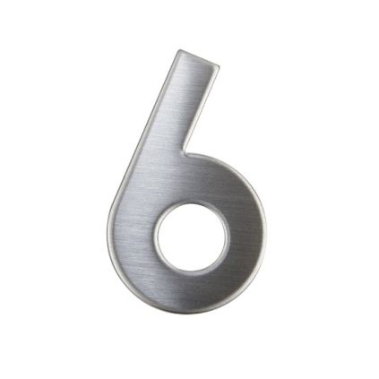 Domovní číslo "6", RN.75L, nerez