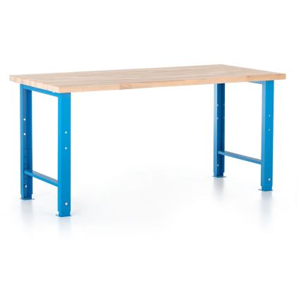 Výškově nastavitelný dílenský stůl Basic, 170 x 80 cm, modrá - ral 5012