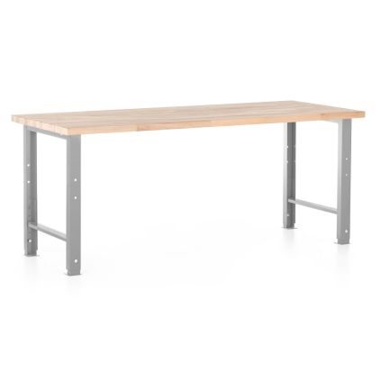 Výškově nastavitelný dílenský stůl Basic, 200 x 80 cm, šedá - ral 7038