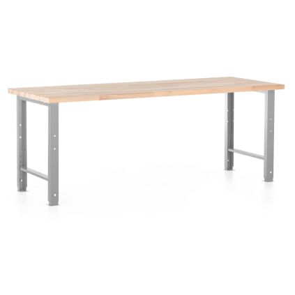 Výškově nastavitelný dílenský stůl Basic, 220 x 80 cm, šedá - ral 7038