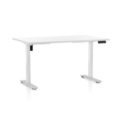 Výškově nastavitelný stůl OfficeTech B, 120 x 80 cm, bílá podnož, bílá