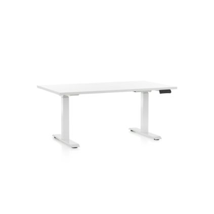 Výškově nastavitelný stůl OfficeTech C, 120 x 80 cm, bílá podnož, bílá