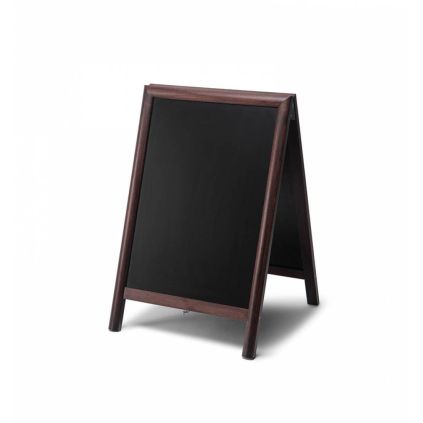 Dřevěné áčko s křídovou tabulí 55 x 85 cm, tmavě hnědá