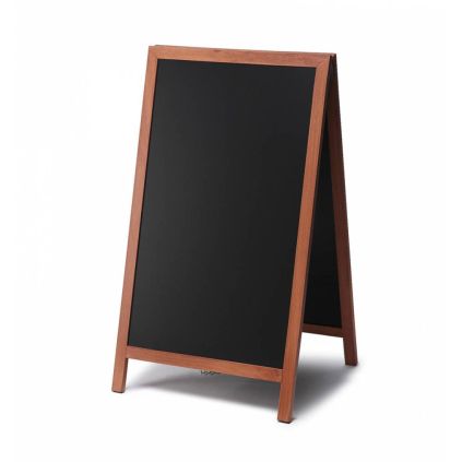 Dřevěné áčko s křídovou tabulí 68 x 120 cm, světle hnědá