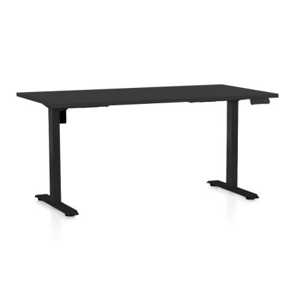 Výškově nastavitelný stůl OfficeTech B, 160 x 80 cm, černá podnož, černá