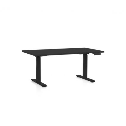 Výškově nastavitelný stůl OfficeTech C, 140 x 80 cm, černá podnož, černá