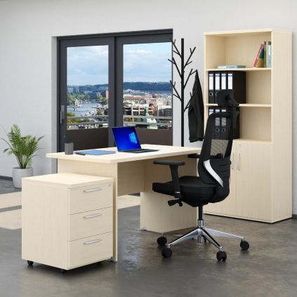 Sestava kancelářského nábytku Visio 2, 120 cm, javor