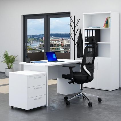 Sestava kancelářského nábytku Visio 2, 120 cm, bílá