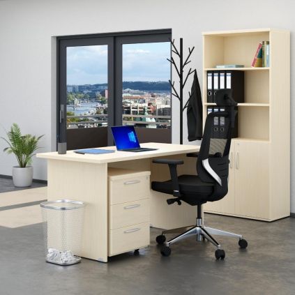 Sestava kancelářského nábytku Visio 2, 140 cm, javor