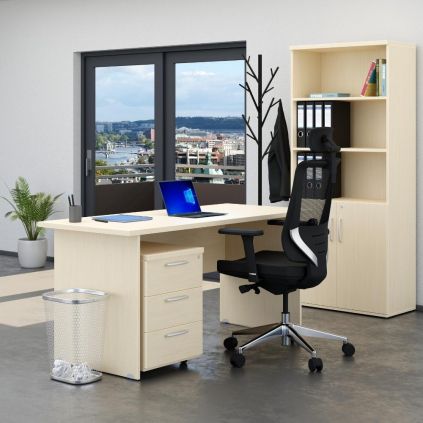 Sestava kancelářského nábytku Visio 2, 160 cm, javor
