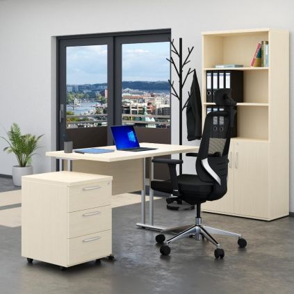 Sestava kancelářského nábytku Visio 2, 120 cm, javor