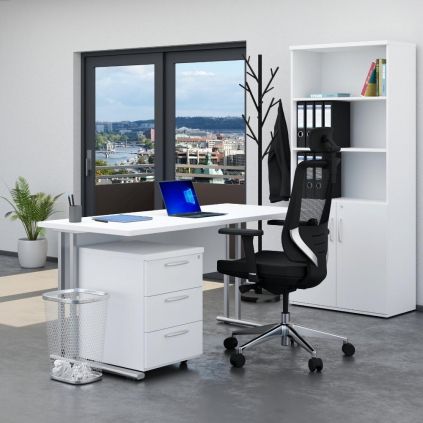 Sestava kancelářského nábytku Visio 2, 160 cm, bílá