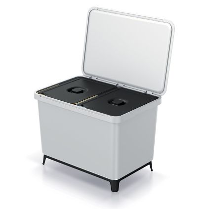 Odpadkový koš, 2 x 23 l, světle šedá
