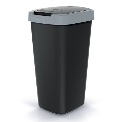Odpadkový koš s barevným víkem, 25 l, šedá / černá