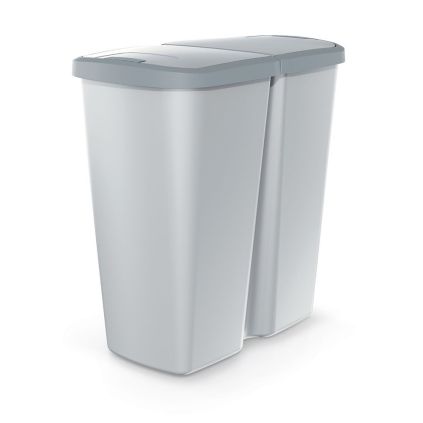 Odpadkový koš DUO šedý, 45 l, šedá