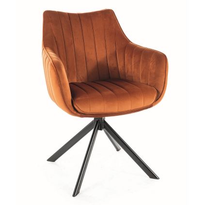 Jídelní židle Azalia Velvet, oranžová / černá