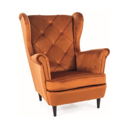 Křeslo Lady Velvet, oranžová / černá
