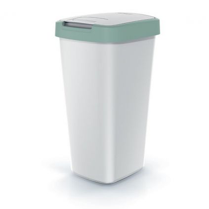 Odpadkový koš s barevným víkem, 25 l, zelená / šedá