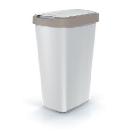 Odpadkový koš s barevným víkem, 45 l, hnědá / šedá