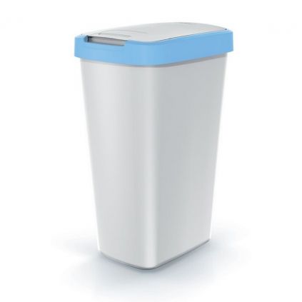 Odpadkový koš s barevným víkem, 45 l, modrá / šedá
