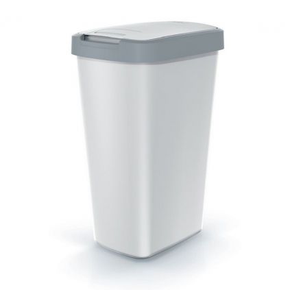 Odpadkový koš s barevným víkem, 45 l, šedá