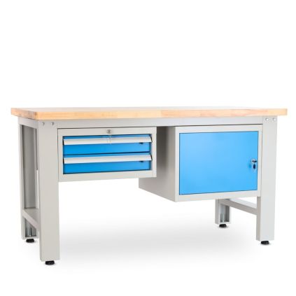 Dílenský stůl Solid OAK-21, 150 cm, 2 závěsné boxy, dub