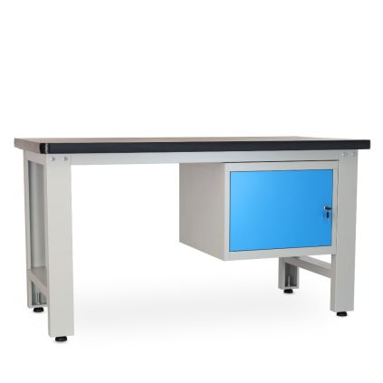 Dílenský stůl Solid MDF-01, 150 cm, závěsný box, černá