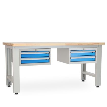 Dílenský stůl Solid OAK-22, 180 cm, 2 závěsné boxy, dub