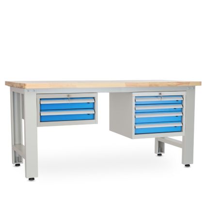 Dílenský stůl Solid OAK-24, 180 cm, 2 závěsné boxy, dub