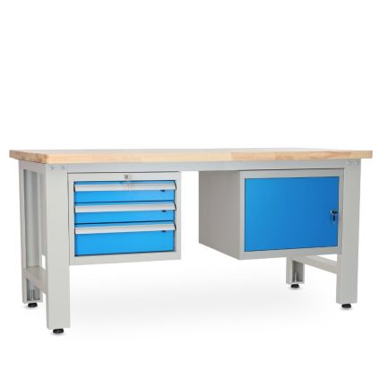 Dílenský stůl Solid OAK-31, 180 cm, 2 závěsné boxy, dub