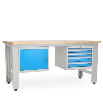 Dílenský stůl Solid OAK-14, 180 cm, 2 závěsné boxy, dub