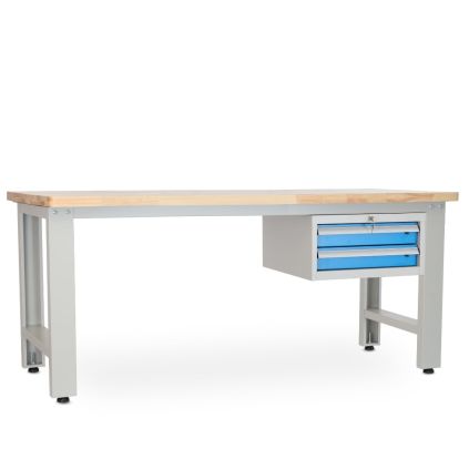 Dílenský stůl Solid OAK-02, 210 cm, závěsný box, dub