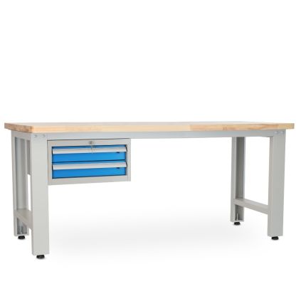 Dílenský stůl Solid OAK-20, 210 cm, závěsný box, dub